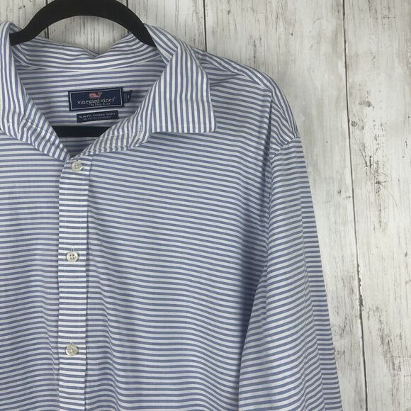 Vineyard Vines By Shep & Ian Shirts Mens XL Striped Button Up Career Preppy Nerd - Picture 2 of 9